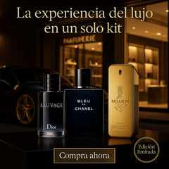 KIT 3 PERFUMES - SAUVAGE, BLEU DE CHANEL, 1 MILLION (100ML CADA UNO) - PROMOCION CIERRE DE LA TIENDA